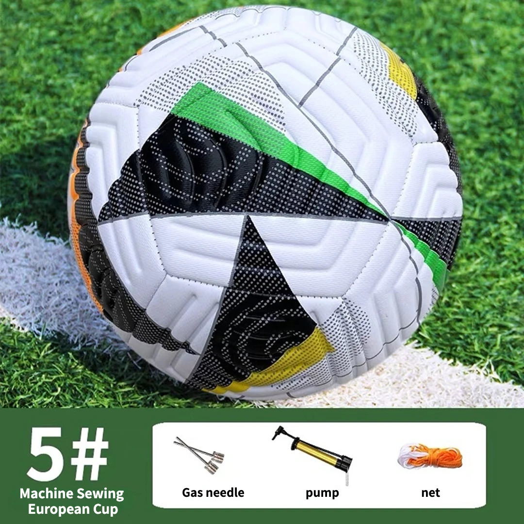 Soccer Ball Size 5 with Pump Waterproof PU Leather - Professional Training Official Match Ball for Outdoor Indoor Games 260612