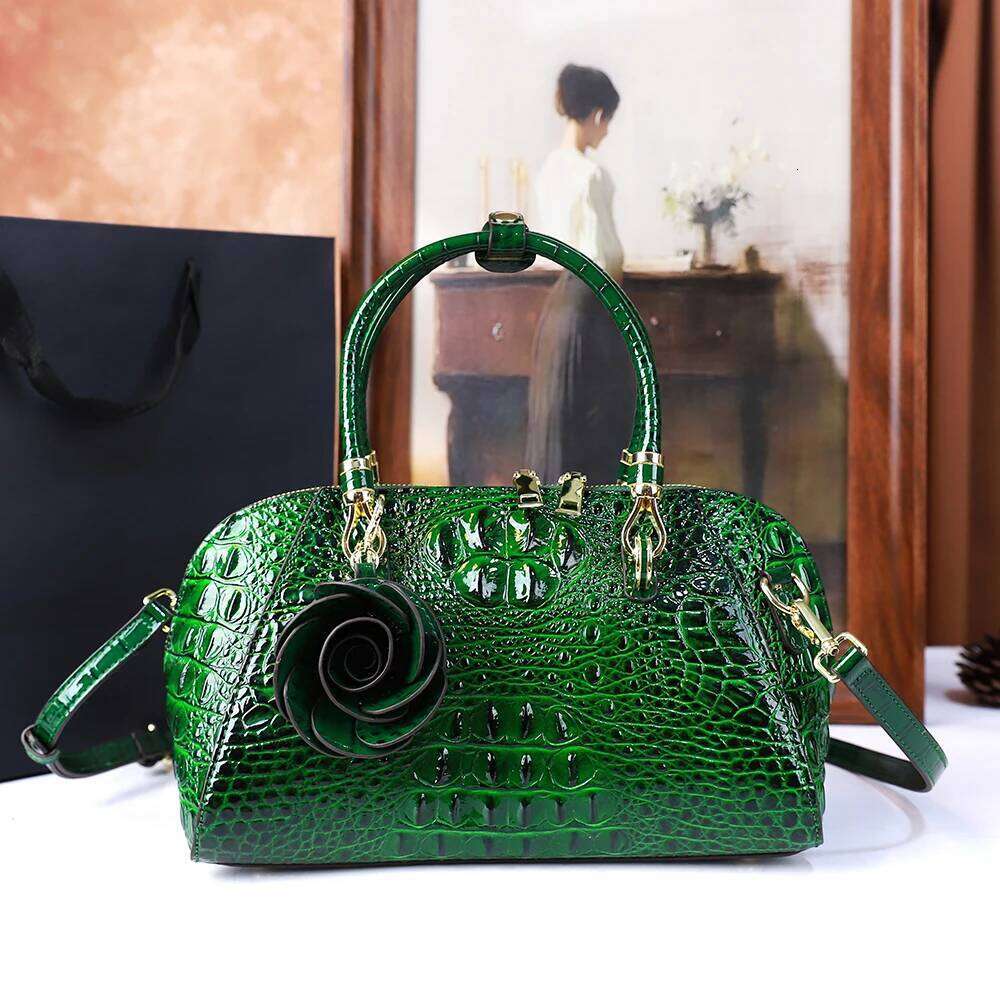 Retro Fashion Crocodile Pattern Handbag Large-Capacity Texture Single-Shoulder Crossbody Pillow Bag High-End 2025 Style