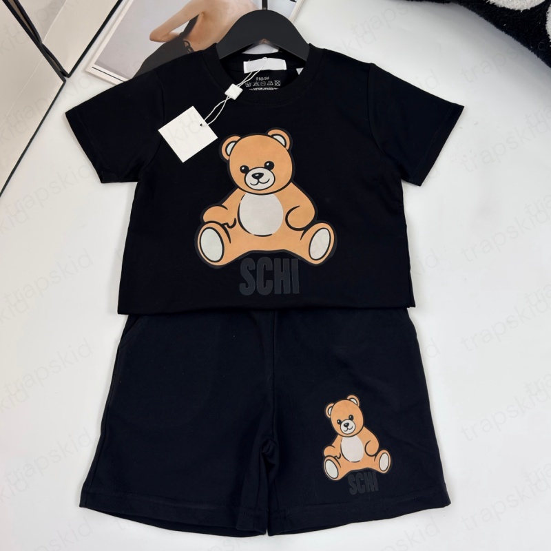 Designer Boys Sport Tshirts Set Fashion Children Bear Clothes Pants Summer Kids Short Sleeves Tshirt Luxury Sportwear Kid Tracksuit