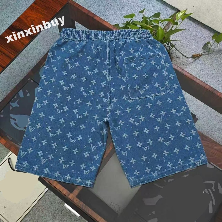 xinxinbuy Men women designer Shorts pant letters jacquard denim pocket pattern cotton Spring summer black khaki blue XS-2XL