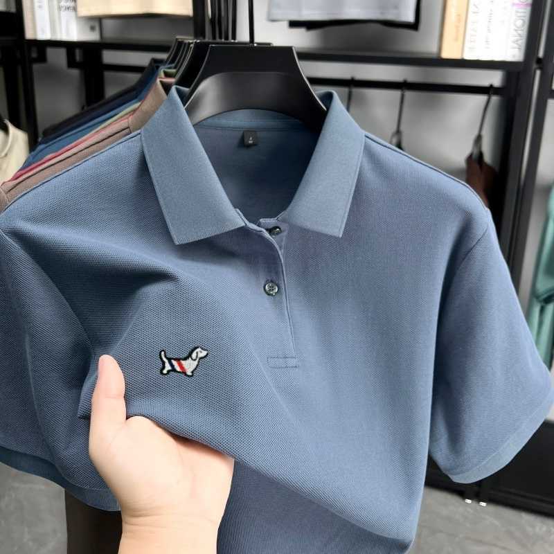 short cotton brand 100 sleeve shirt mens summer new breathable casual youth fashion cartoon dog embroidery T-shirt M260612
