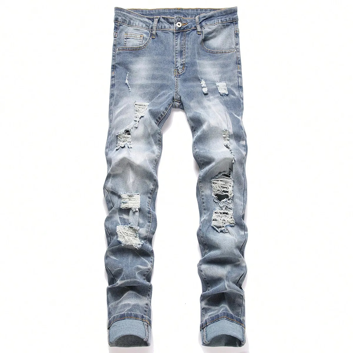 Fashion Mens Jeans Pants Stretch Blue Skinny Jeans For Men Casual Slim Fit Denim Pants Korean Style Male Trousers Jeans 260611