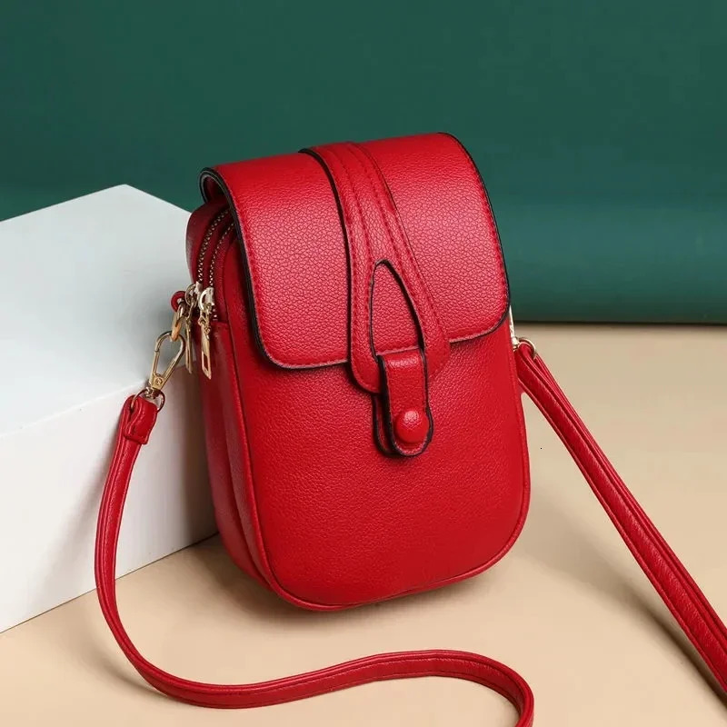 Vintage Fashion Small Shoulder Bags For Women Retro PU Leather Crossbody Phone Purse Messenger Bag Handbag Pouch 260610