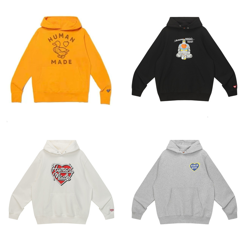 Designer hoodie Humanmades Mens streetwear sports Pullover fashion Fleece Warm hooded Sweatshirts Hip Hop Letter Print Unisex Human Cotton tracksuit