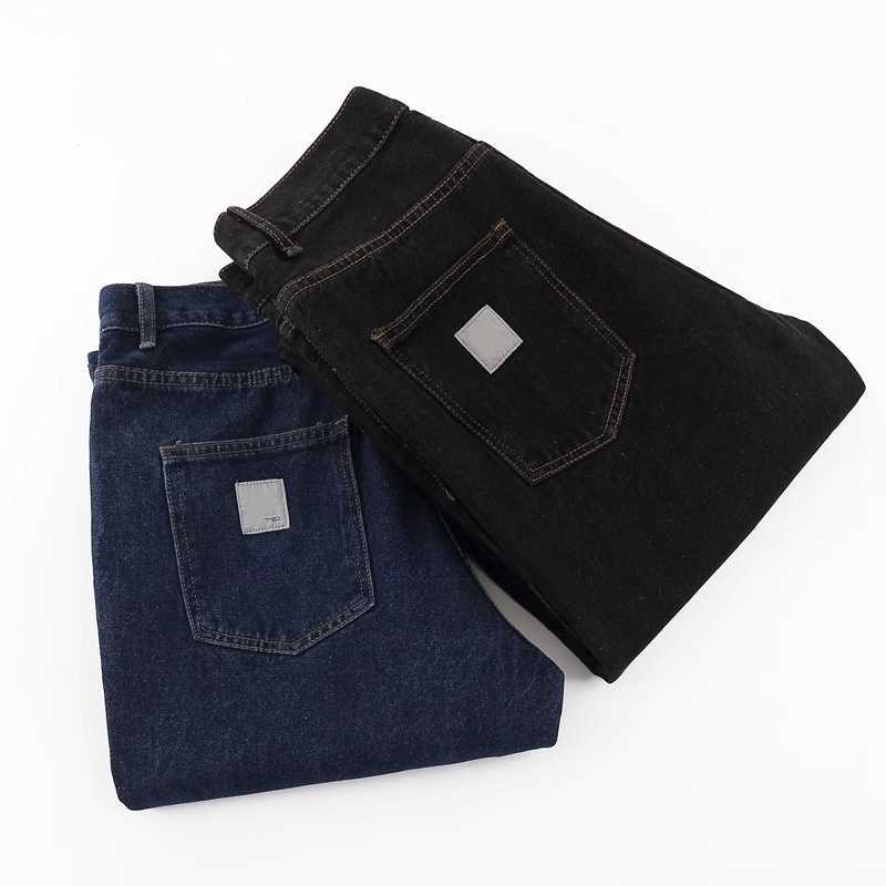 Mens Jeans High Strt Trouser Legs Open Fork Capris Embroidery Denim Trousers Warm Slimming Jean Pants Cargo Women Clothing S260612