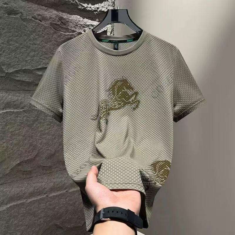 Ice Silk Short-Sleeve T-Shirt For Men, Summer Trendy Brand Clothing, 2026 New Casual Quick-Dry Men's Top
