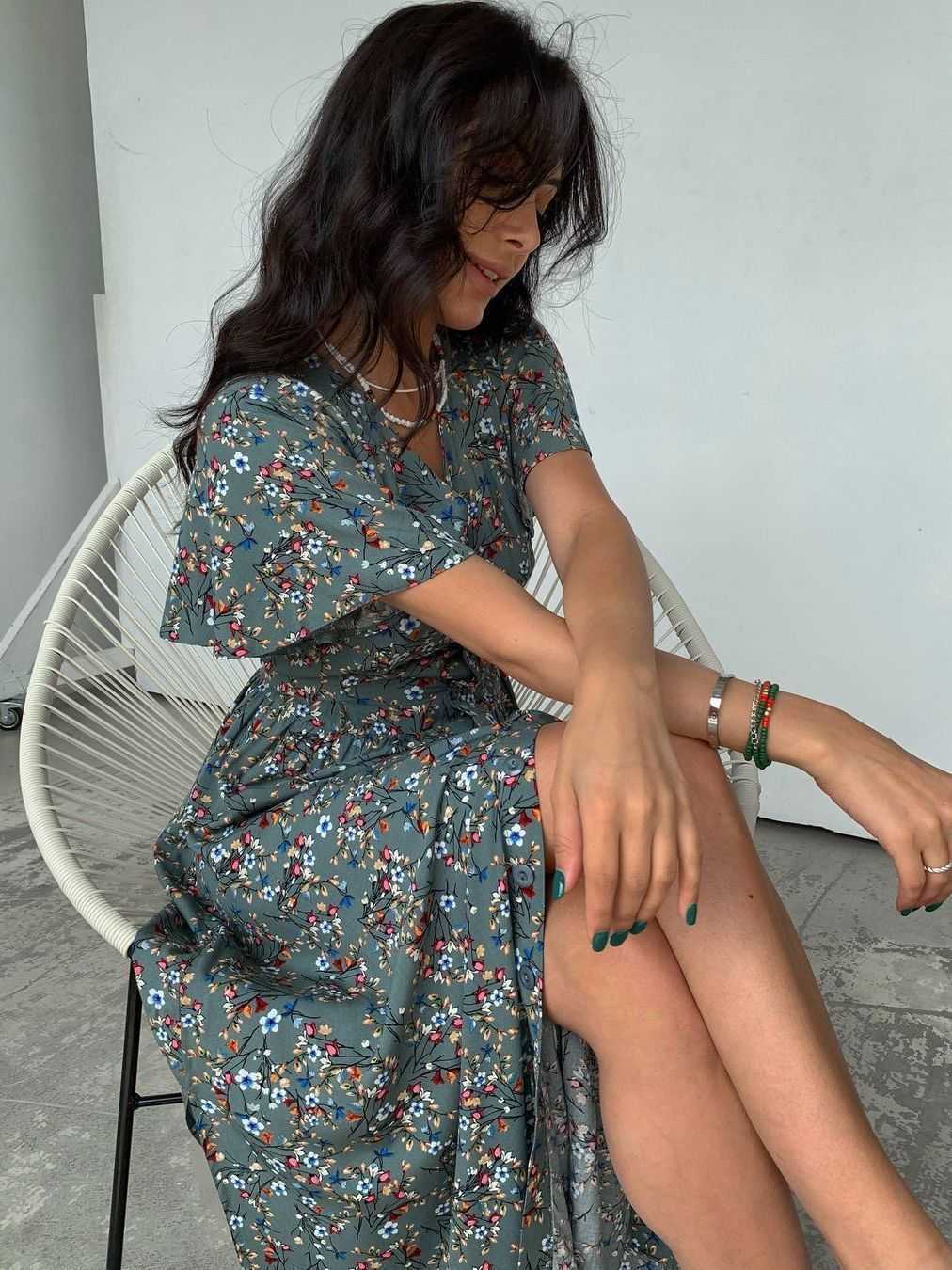Dresses Casual Boho French Flower Printed Women V-Neck Elegant Lace-up Sundress Summer Elegantes Para Mujer Vestido S260612