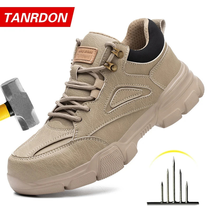 Safety Shoes Men Steel Toe Work Antismash Antipuncture Indestructible Protective Boots Tactical 260611