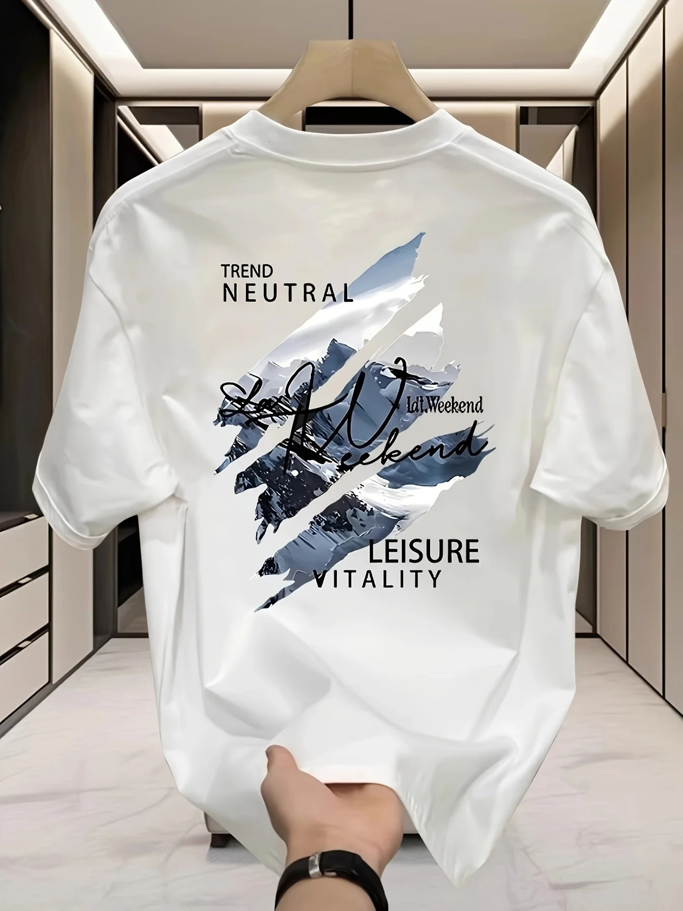 100 cotton mens T-shirt with summer street style pattern print Suitable for casual combination with short-sleeved tops 260612