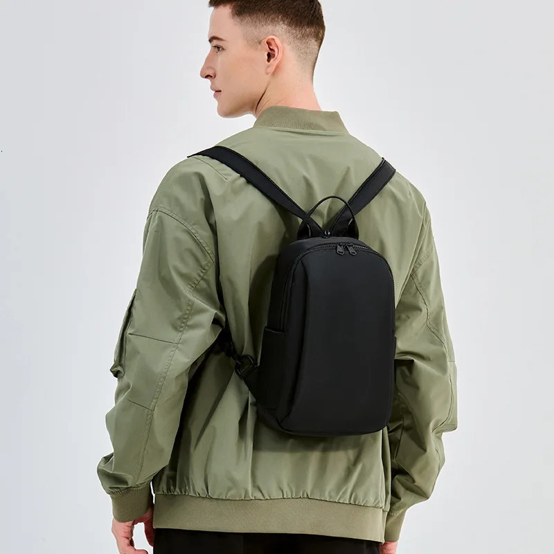 Mini Backpack for Men Fashionable and Trendy Casual Small Lightweight Waterproof Oxford Cloth Travel Bag 260611