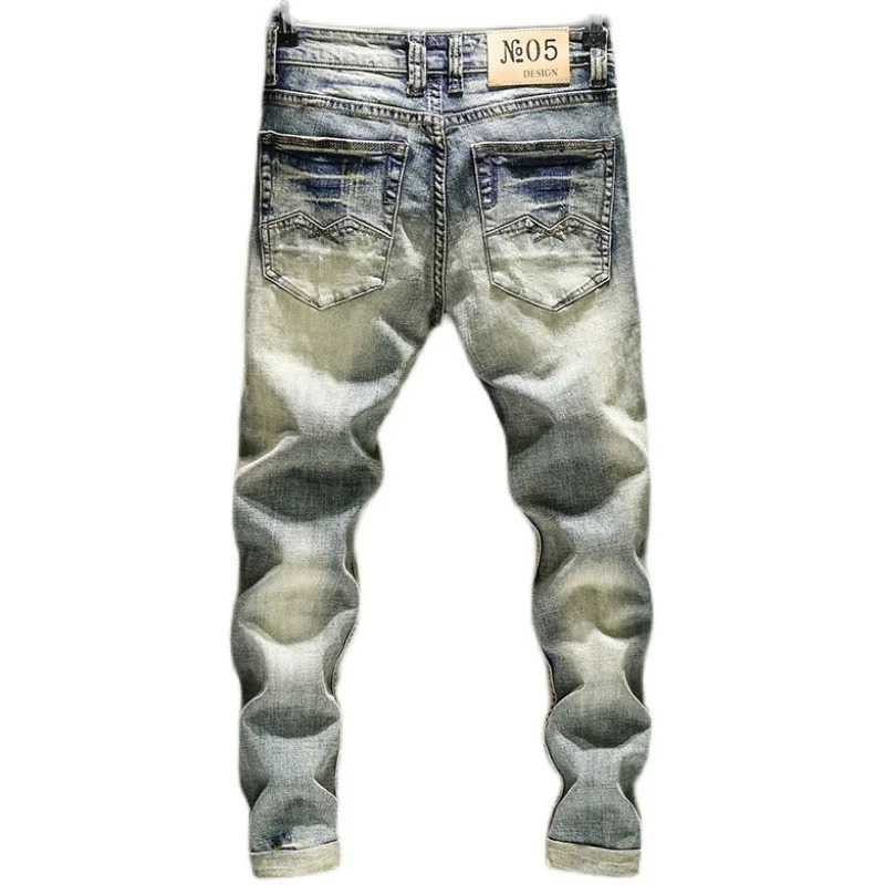 Elastic Old Pants Mens Jeans Autumn Winter Slim Feet Ripped Skinny Hip Hop Cowboy Men Jeans for Men 260611