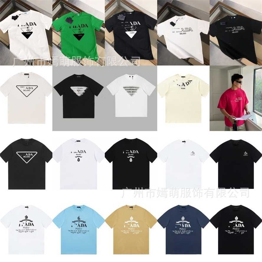 Pujia Spring/Summer New Metal Triangle Logo Series Style Version P Home Short Sleeve T-Shirt Unisex{category}{category}O9LV