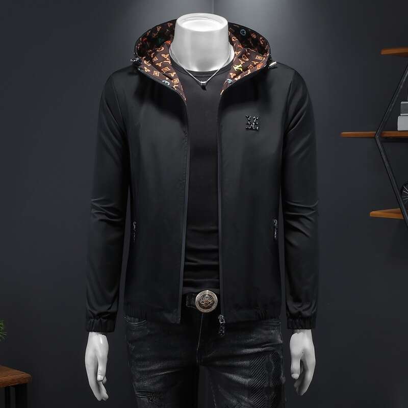 European Collection 2026 Spring And Autumn New Korean Style Fashion Printed Hooded Jacket Men's Coat Trendy Top