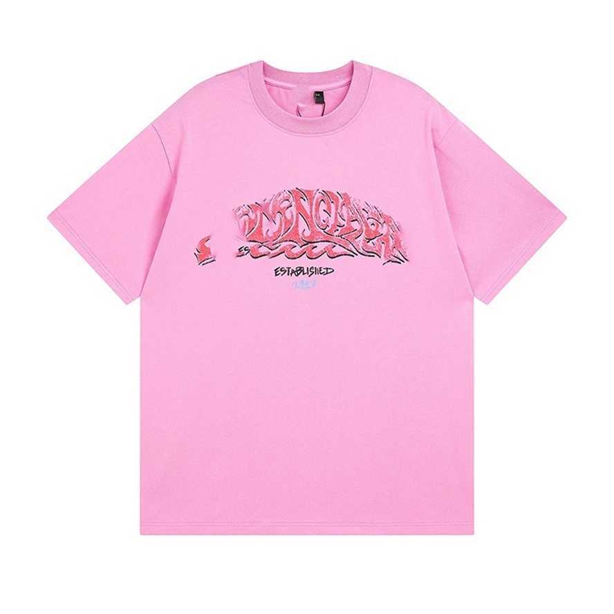 Paris B Version Capsule Series Front and Back Flame Graffiti Letter Print Short Sleeve T-Shirt Unisex Versatile{category}{category}804H