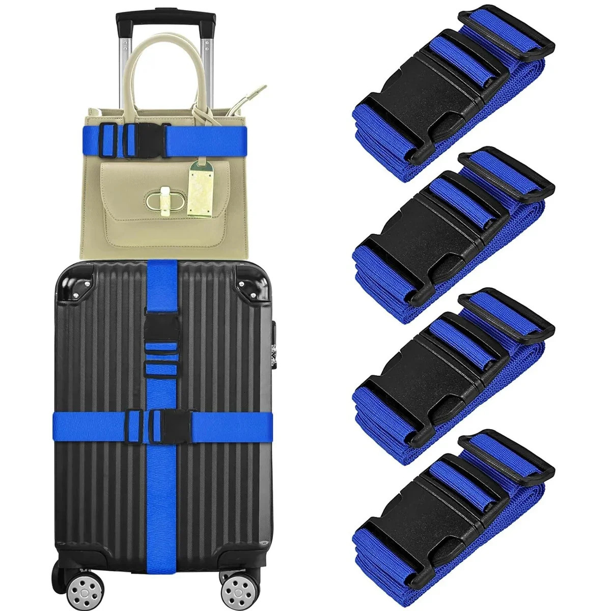 Adjustable Luggage Safe Straps Luggage Belt with Buckle Closure Luggage Belt for Suitcase Travel Bag Closure Luggage Security 260605