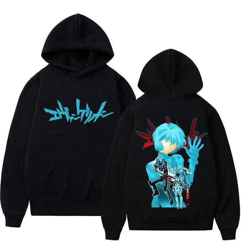2026 New Eva Anime Printed Sweatshirt and Women's Men's Tops Sports Harajuku Y2K Hoodie 26L0612