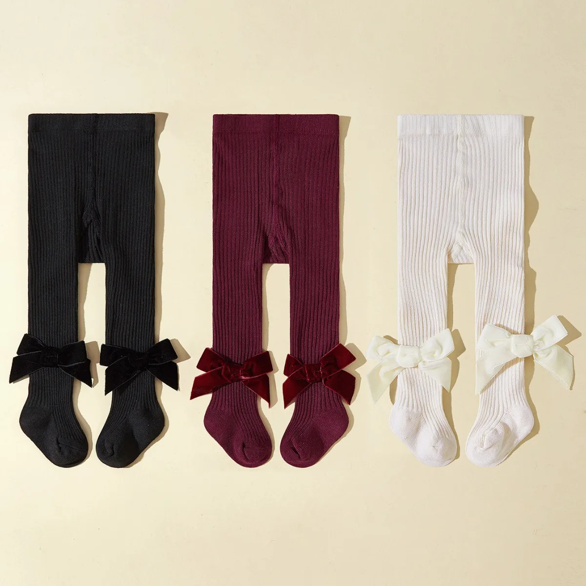 3 PCSSet Baby Girls Pantyhose born Elastic Waist Solid Color Stockings Slim Fit Socks Tights for Casual Daily 260612
