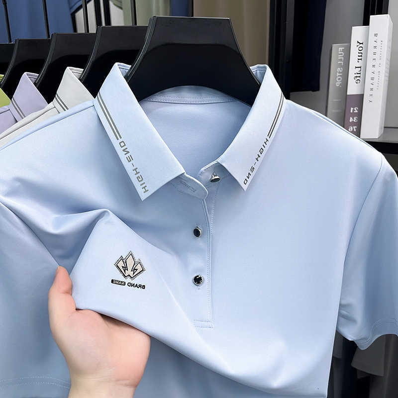 sleeve brand men short shirt summer new style fashion exquisite embossed casual comfort breathable ice silk T-shirt M260612