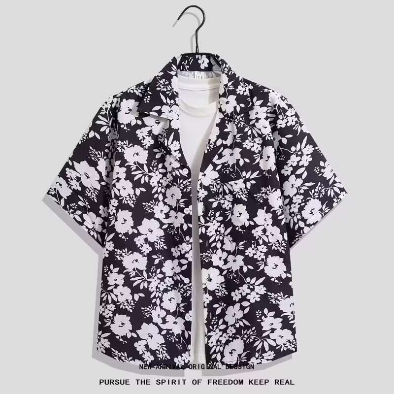 Floral Shirt For Men, Summer Beach Vacation, Yunnan Water Splashing Festival, Unisex Hawaiian Style, New Cross-Border Foreign Trade