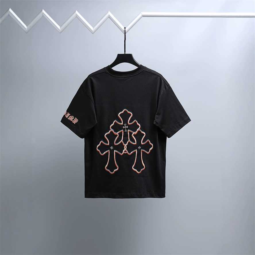 CH Chrome Correct Version Summer Front and Back Appliqu Embroidery Unisex Short-Sleeve T-Shirt{category}{category}528Y