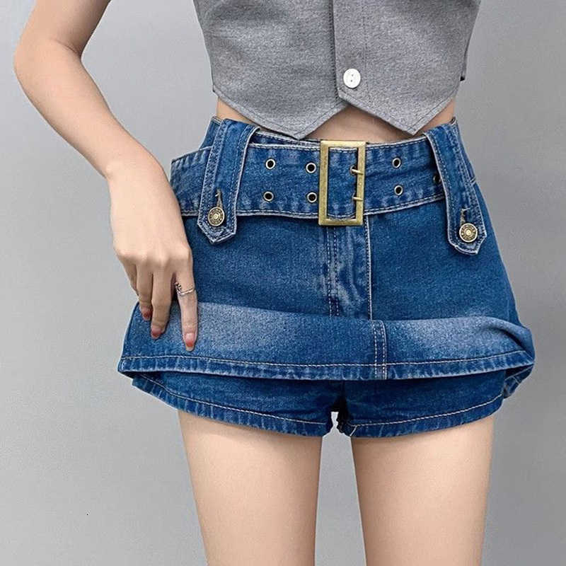 Denims Waist Fashion High Skirts Summer New Lady Retro Mini Skirts Women Chic Korean Thin Short Jeans Dress M260612