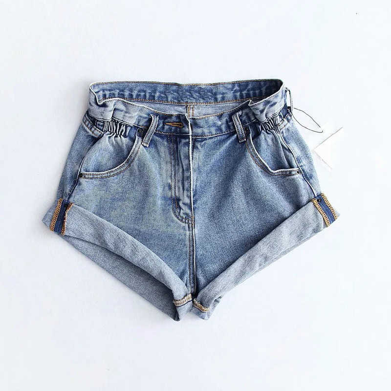 curling Summer 2024 women Pleat shorts denim hot short Pant female denim casual shorts High waist Split Hem denim short women M260612