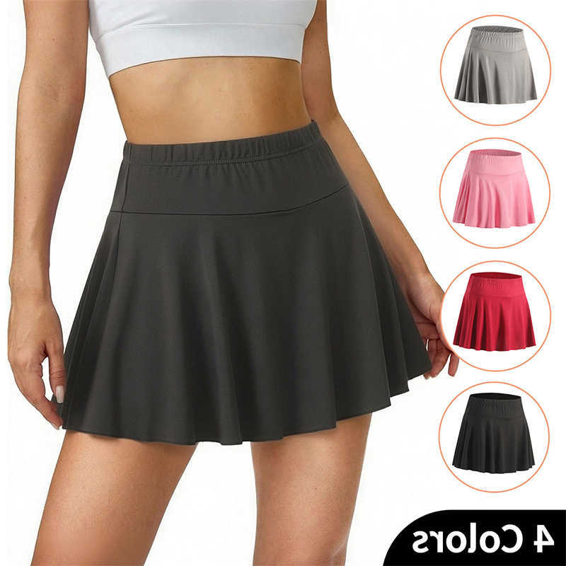 Womens Of 1-Piece Short Set Skirt Solid Color Pants Skirt Pleated Skirt Sporty And Casual Versatile Comfortable Snd Trendy M260612