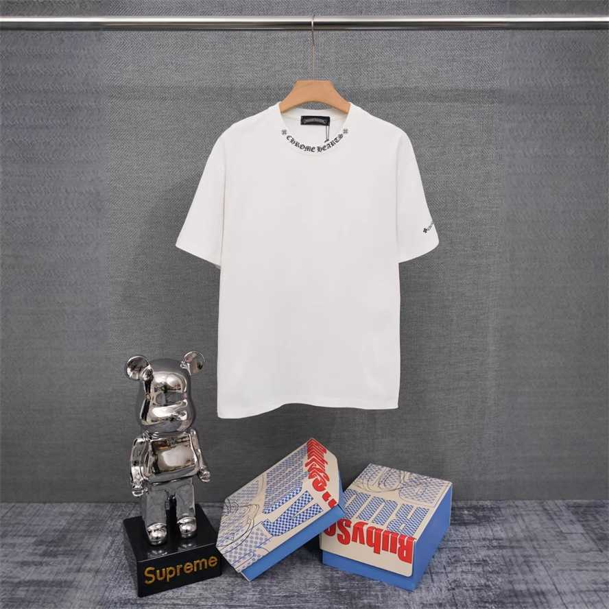 Correct version CH Chrome Summer Cross and Horseshoe Print Short Sleeve T-shirt Couple Style{category}{category}4NHS