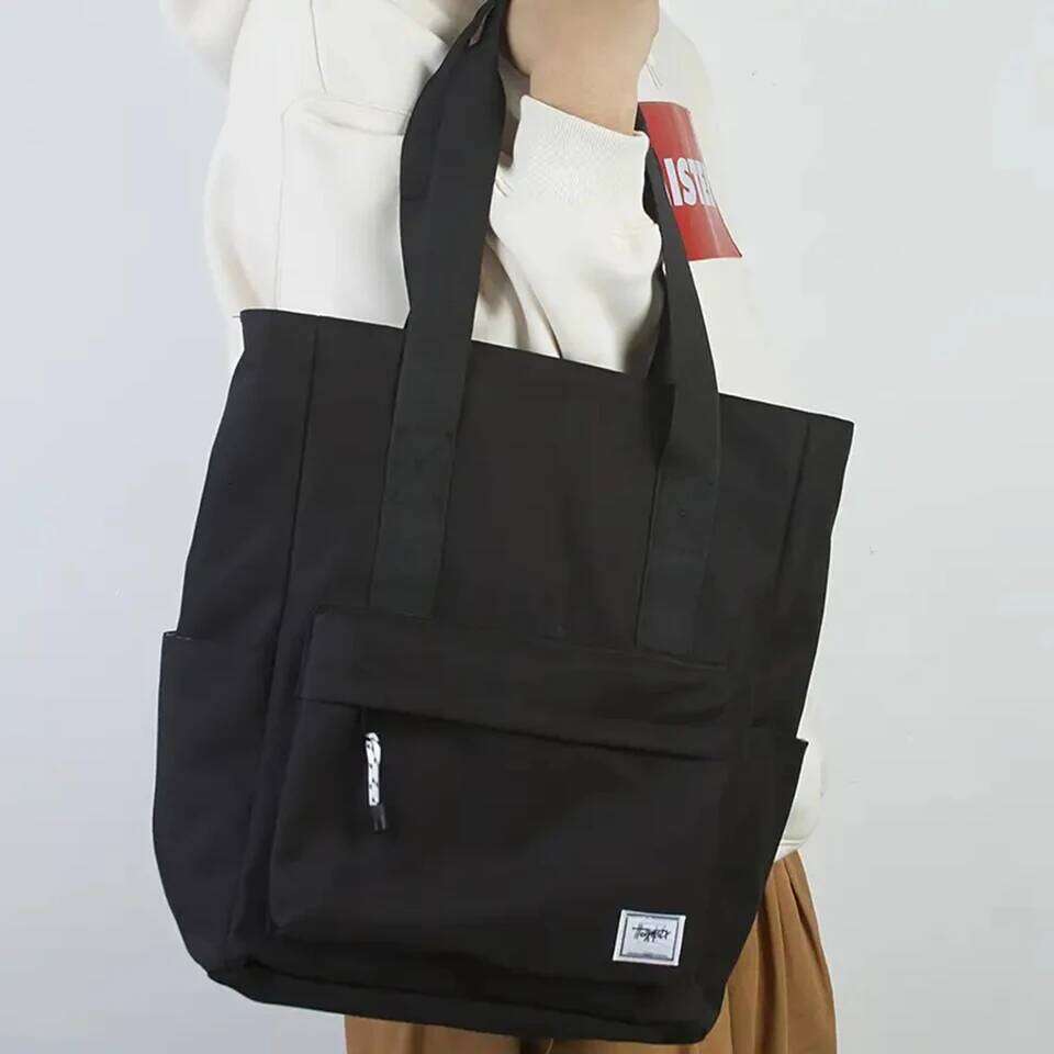 Men's large-capacity polyester simple shoulder bag