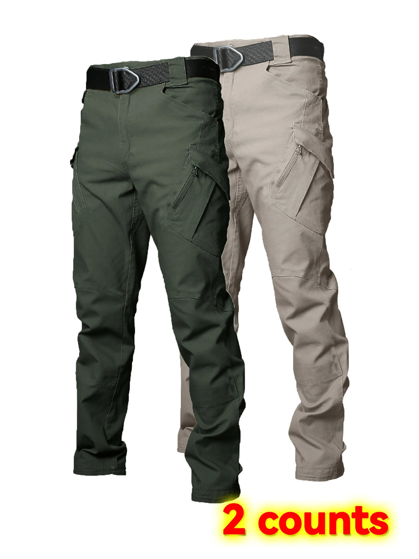 2PCS Wear Resistant Work Pant Multipocket Straight Cargo Trousers Outdoor Jogging Tactical Pants Spring Autumn Casual 260612