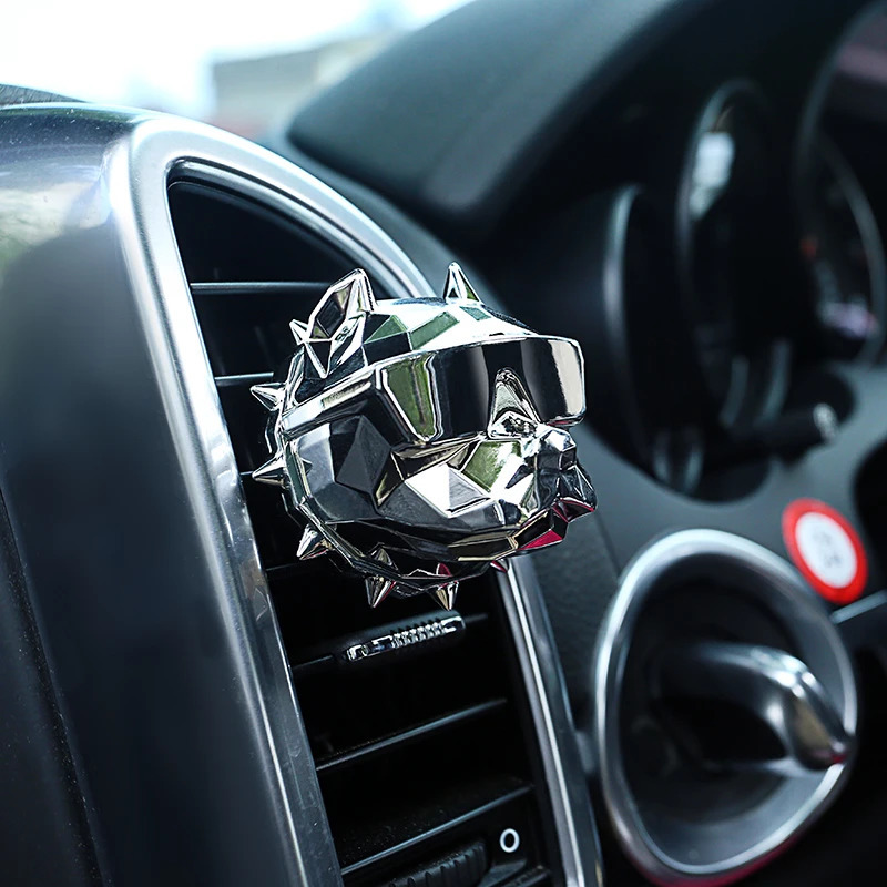 NO PERFUME Bulldog Air Freshener Car Perfume Car Decoration Auto Geur Clip Bulldog Fragrance Scent Parfum Voiture Car Diffuser 260610