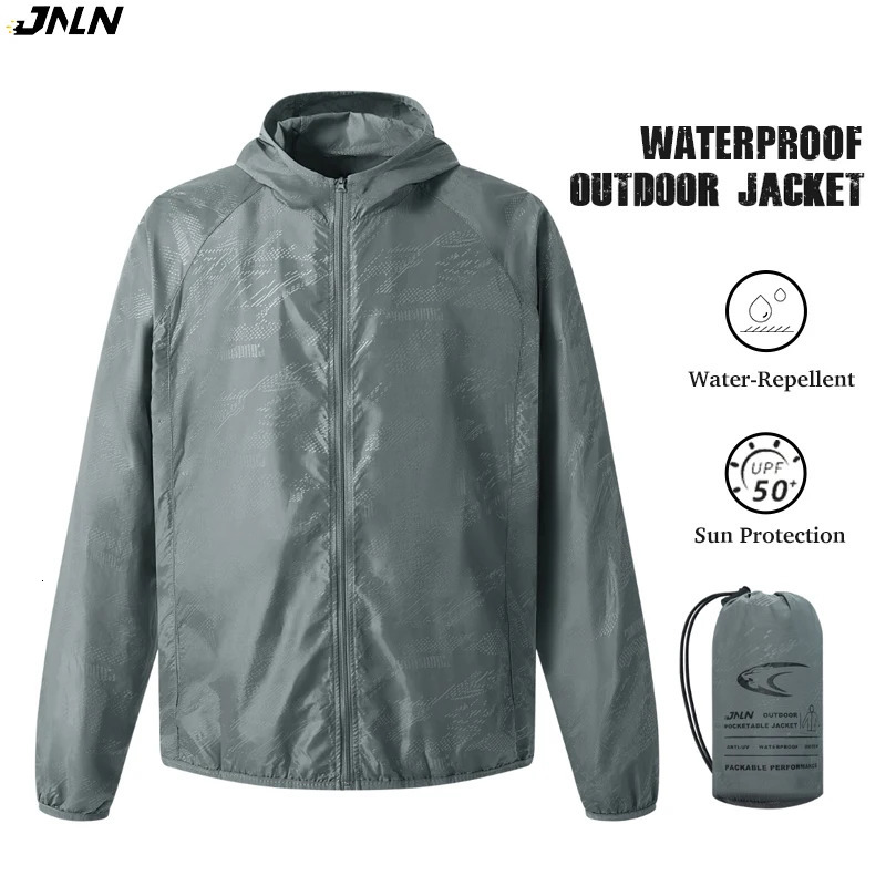 JNLN Mens Womens Waterproof Hiking Jacket Quick Dry Sun Protection Windbreaker Camping Hunting Climbing Outdoor Rain Coat 260611