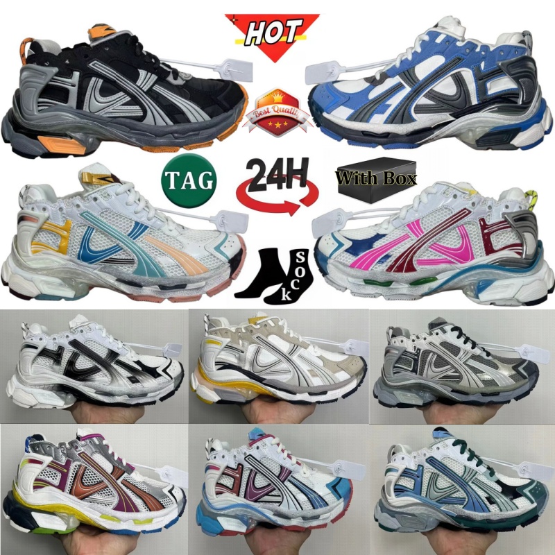Designer Runner 7.5 Casual Shoes Track Sneaker Paris Triple White Black Pink Grey Beige Gomma Leather Men Women Nylon Extraordinary outdoor Trainers