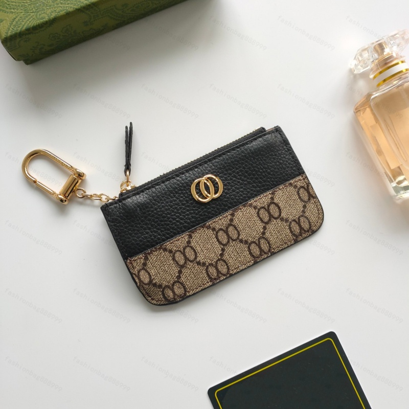 2026 5A New Luxury Designer Mini Coin Purse Keychain Shiny Metal Key Ring Portable Credit Card Holder Small Wallet Fashion Accessories For Women Men