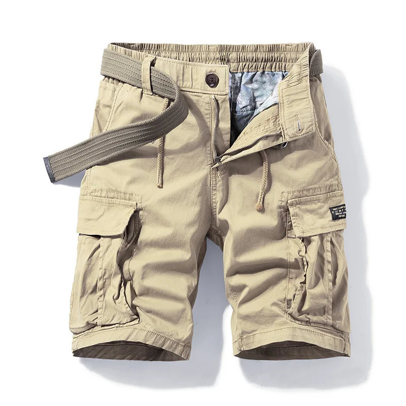Summer Men Cotton Multi pockets Cargo Shorts Jogger Loose Pants Man Casual Tooling Quality Male NO Belts 260605