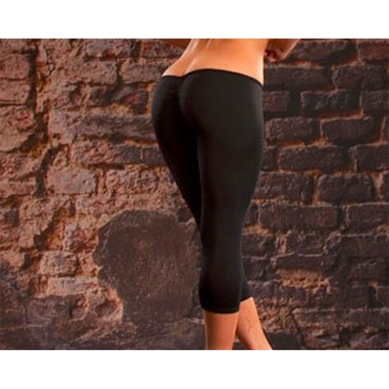Sexy Cut B Capris Super Low Waist Cropped Trousers Capris Women Pants Slimming Solid Black White Pants 260605