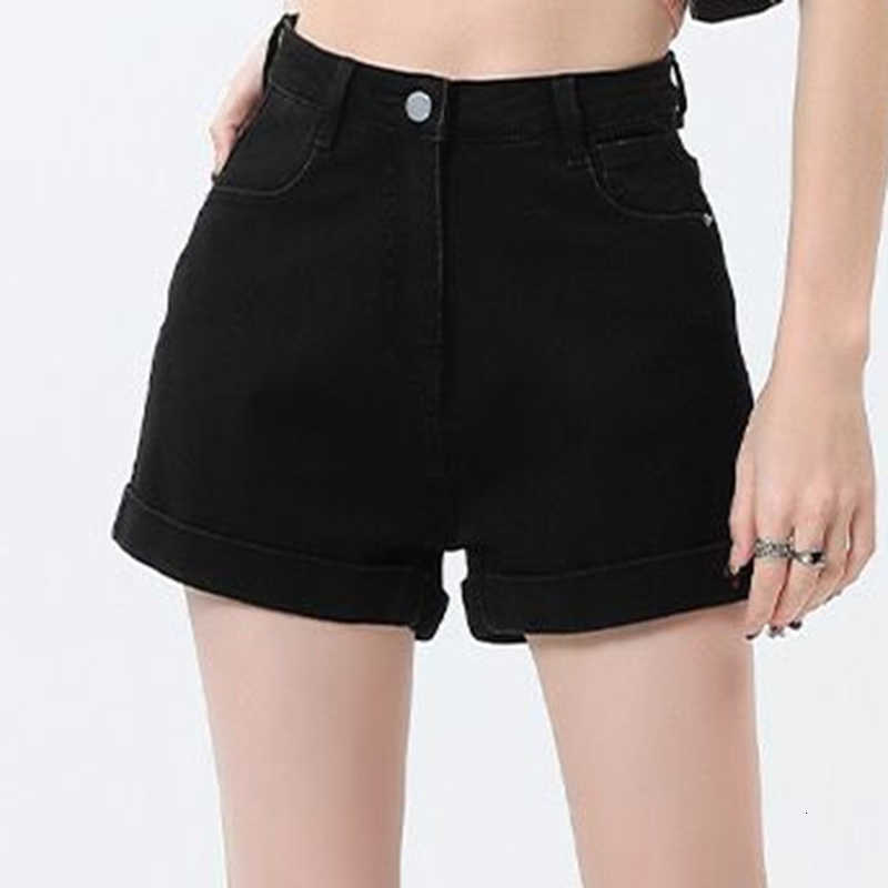 Rolled Summer Women 2024 New Edge Hot Denim Shorts Lady Korean Mini Pants Girls Elastic Blue Black Gray A Line Short Jeans M260612