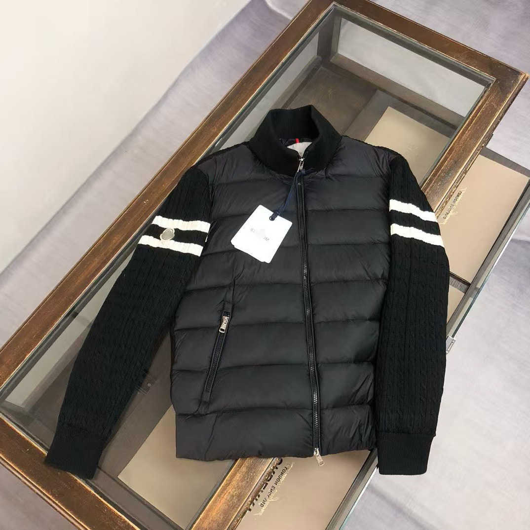 winter Designer mens down jacket collar zipper striped wool jacket mens and womens down jacket puffer jacket fashion with comfortable and warm Q2606