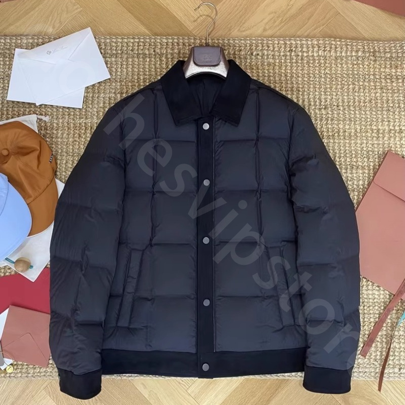 Quiet Luxury Mens Down Jacket Winter Jackets Coats Suede Warm Fashion Parkas Coat Outerwear Two Pockets L1289