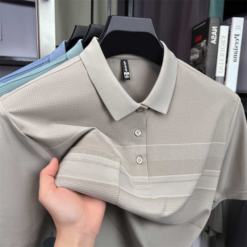 striped short sleeve mens Fashion shirt pocket comfort summer breathable T-shirt business casual new top M260612