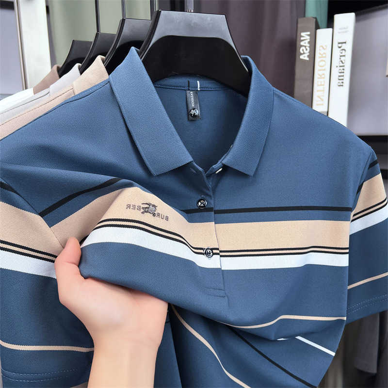 sleeve mens short Designer brand shirt fashion exquisite embossed new striped business casual breathable summer T-shirt M260612