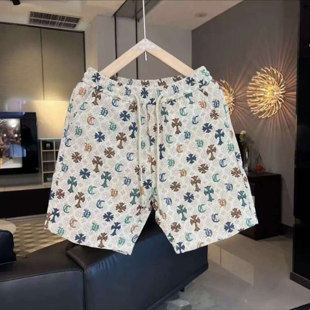 Jacquard Light Luxury Embroidery Trendy Brand Casual Hot-Selling Summer New Beach Five-Point Shorts Men