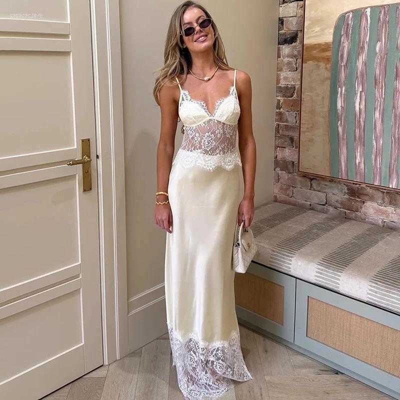 Dresses Casual Tornova Lace Strap Dress Women V Neck Through Backless Girl Sling Splice 2026 S260612
