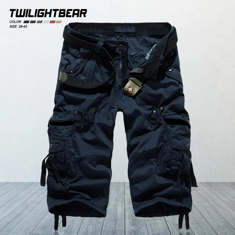 Summer Pure Cotton Mens Cropped Pants Oversized Casual Shorts Multi Pocket Tooling Pants Men Cargo Pant AF5820 260605