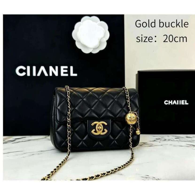 Luxury Designer Mini CC Vanity Box Bag Women Square Makeup Purse Gold Ball Chain Crossbody Bag 6T