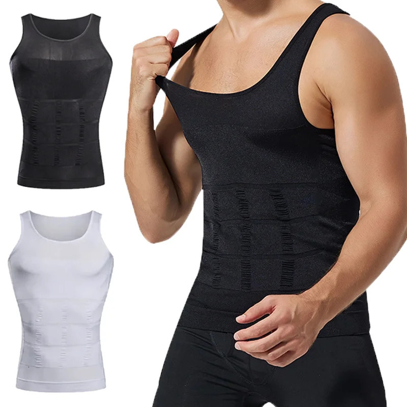 Mens Slimming Vest Body Shaper Chest Belly Compression Shirts Abdomen Waist Trimmer Shapewear Gym Fitness Tank Tops Workout 260610