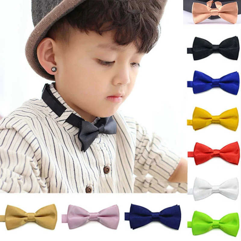 Classic Kids Bowtie Boys Grils Baby Children Bow Tie Fashion Solid Color Mint Green Red Black White Butterfly Gravata L260610YTQG