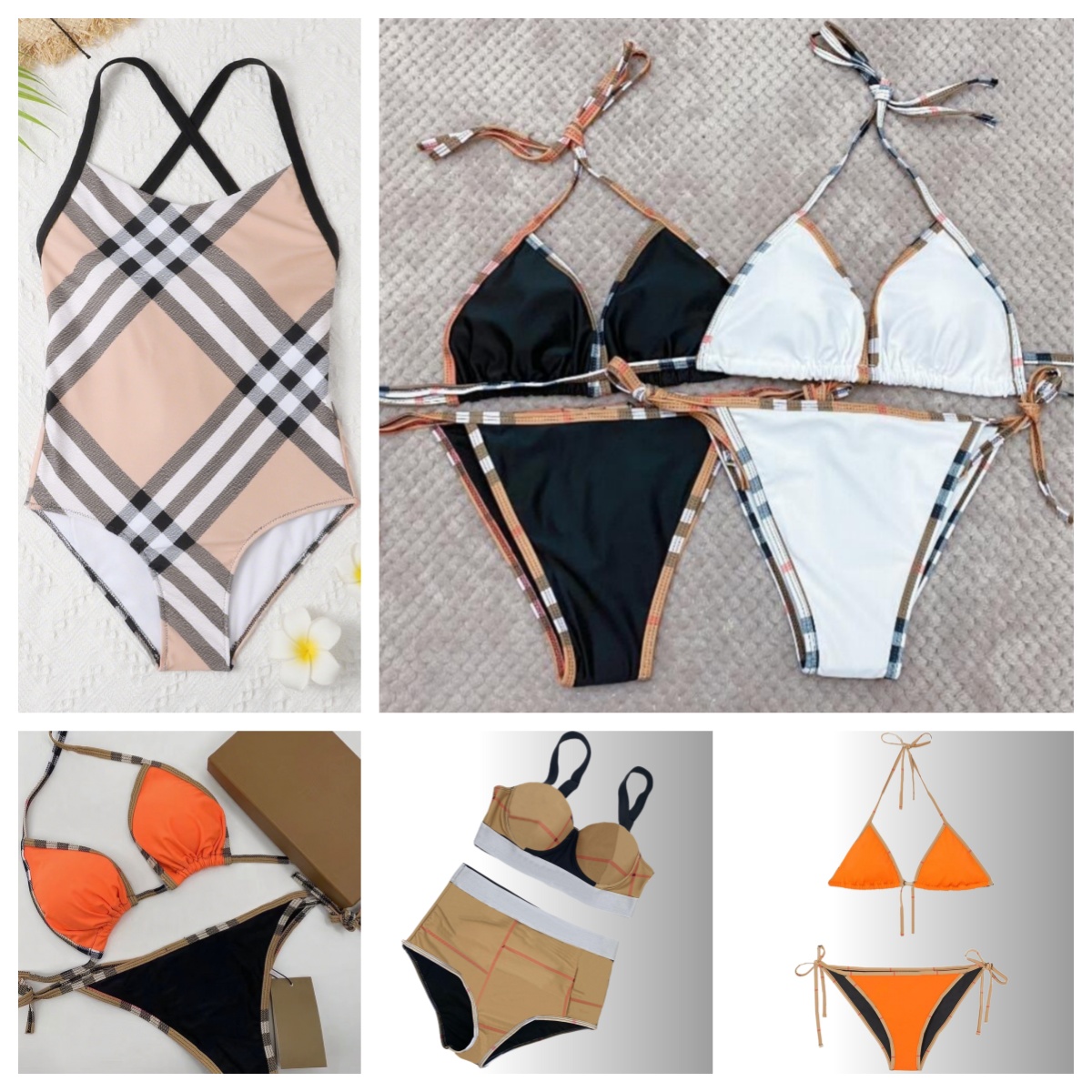 designer bikini women size S-XL Summer Bathing Swimsuits womens wear Alphabet plaid chain sexy mixed cotton Wholesale 2 pieces 10% OFF bikini bikini