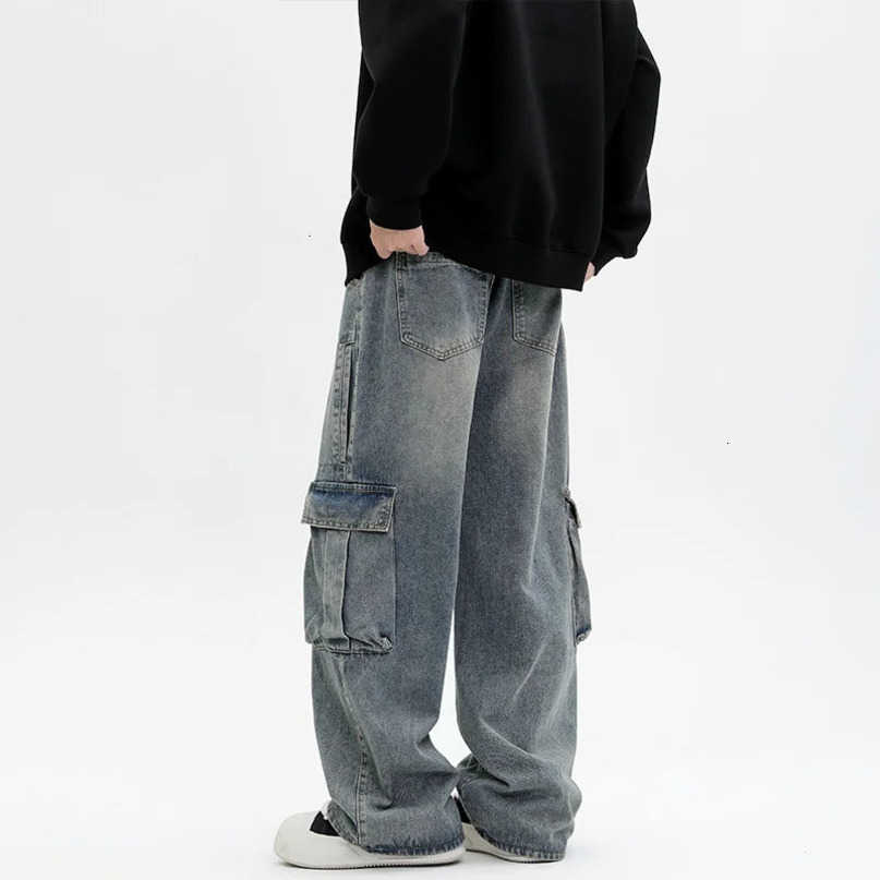 Jeans vintage Y2K Cargo per pantaloni dritti a gamba larga Pantaloni in denim casual larghi Hip Hop Harajuku S260612