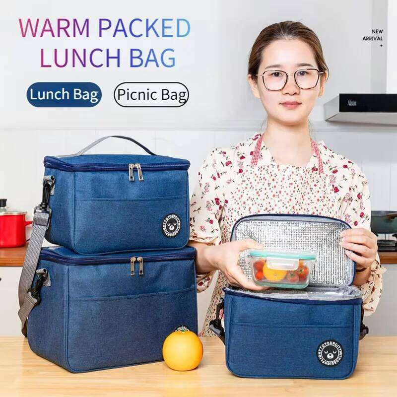 Portable Lunch Food Thermal Box Durable Waterproof Office Cooler Lunchbox with Shoulder Strap Picnic Bag for Couples Unisex